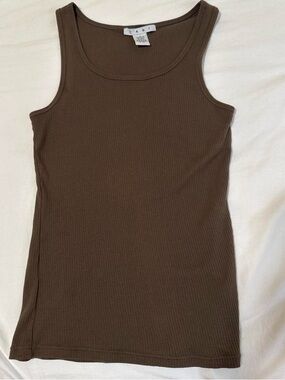 CAbi Ribbed Scoop Neck Tank — Chocolate Brown